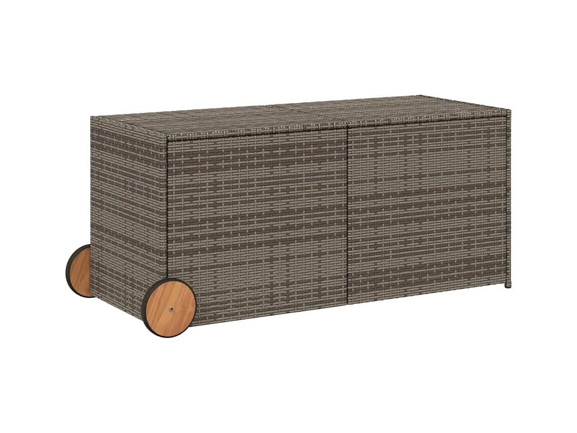 Dorian  Boîte de rangement de jardin et roues gris 283L résine tressée