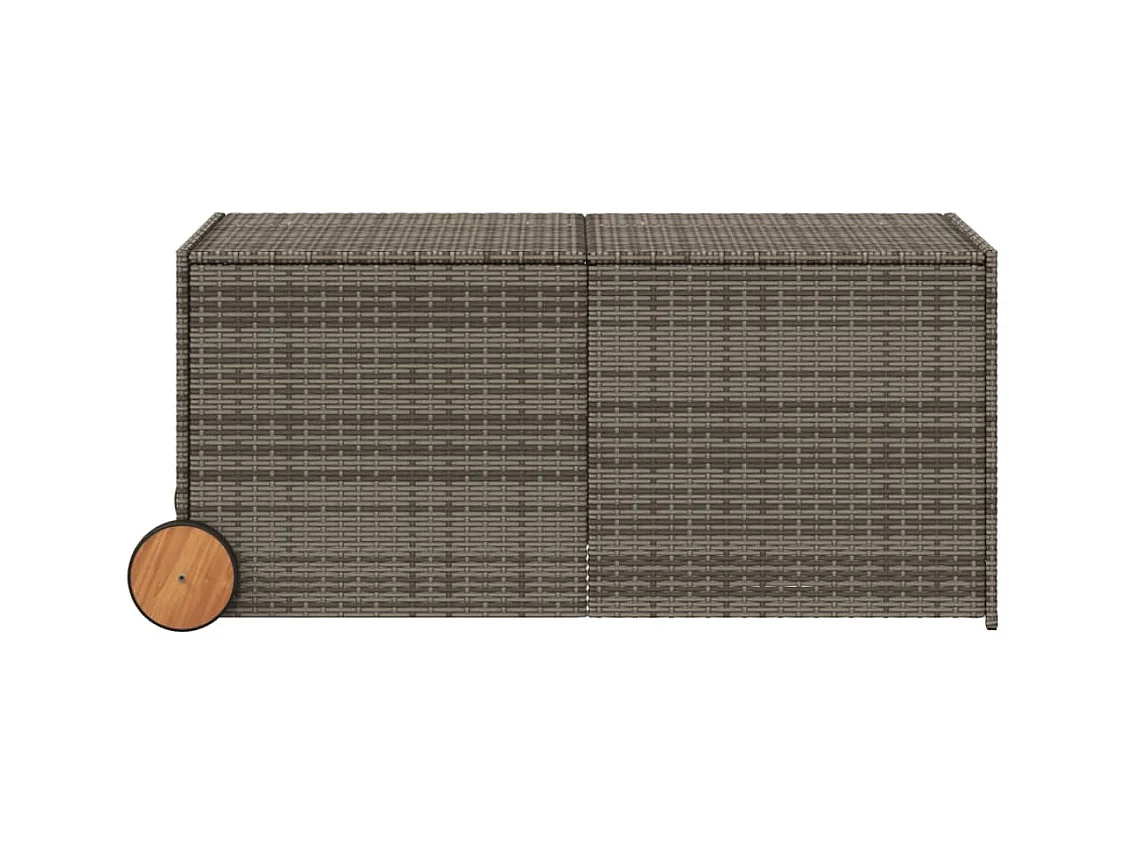 Dorian  Boîte de rangement de jardin et roues gris 283L résine tressée
