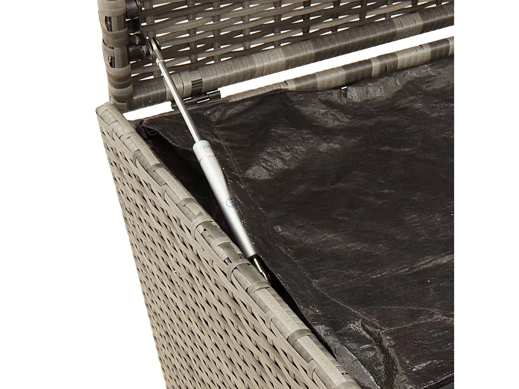 Dorian  Boîte de rangement de jardin et roues gris 283L résine tressée