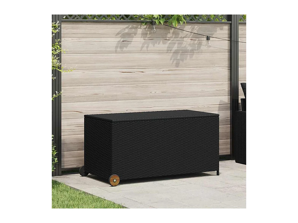 Hallfast  Tuinbox 120x65x61 cm poly rattan zwart