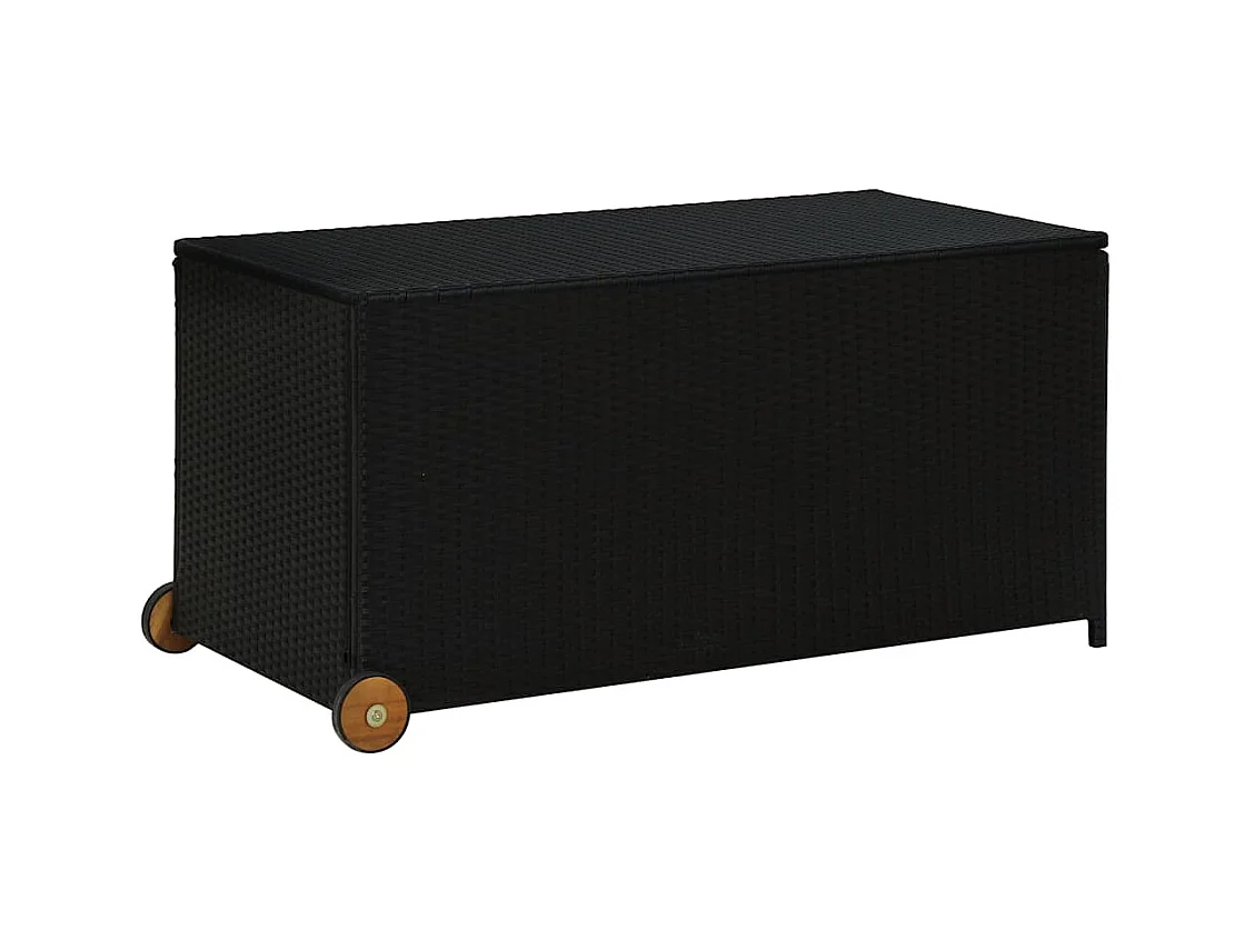 Hallfast  Boîte de rangement de jardin noir 120x65x61 cm résine tressée
