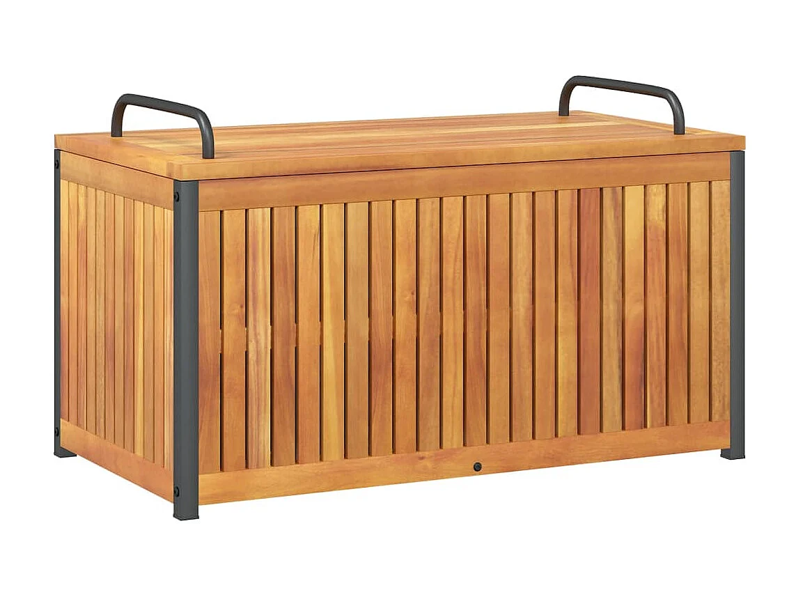 Volrik  Kussenbox 85x45x45/53 cm massief acaciahout en staal