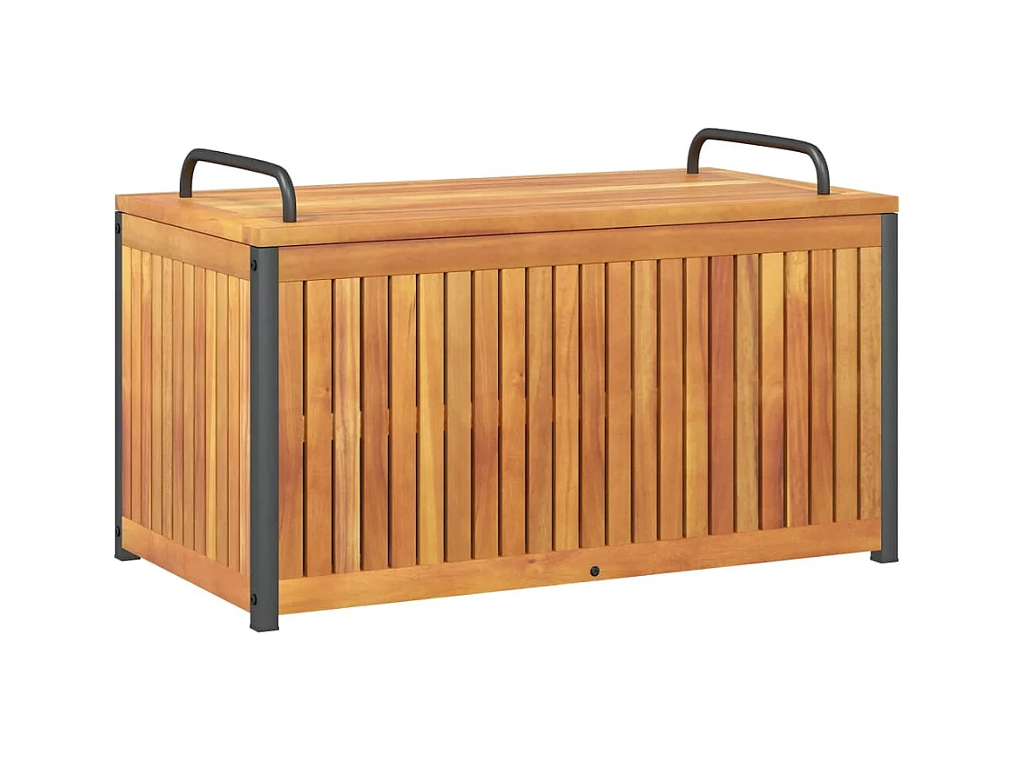 Volrik  Boîte à coussins d'extérieur bois d'acacia solide et acier
