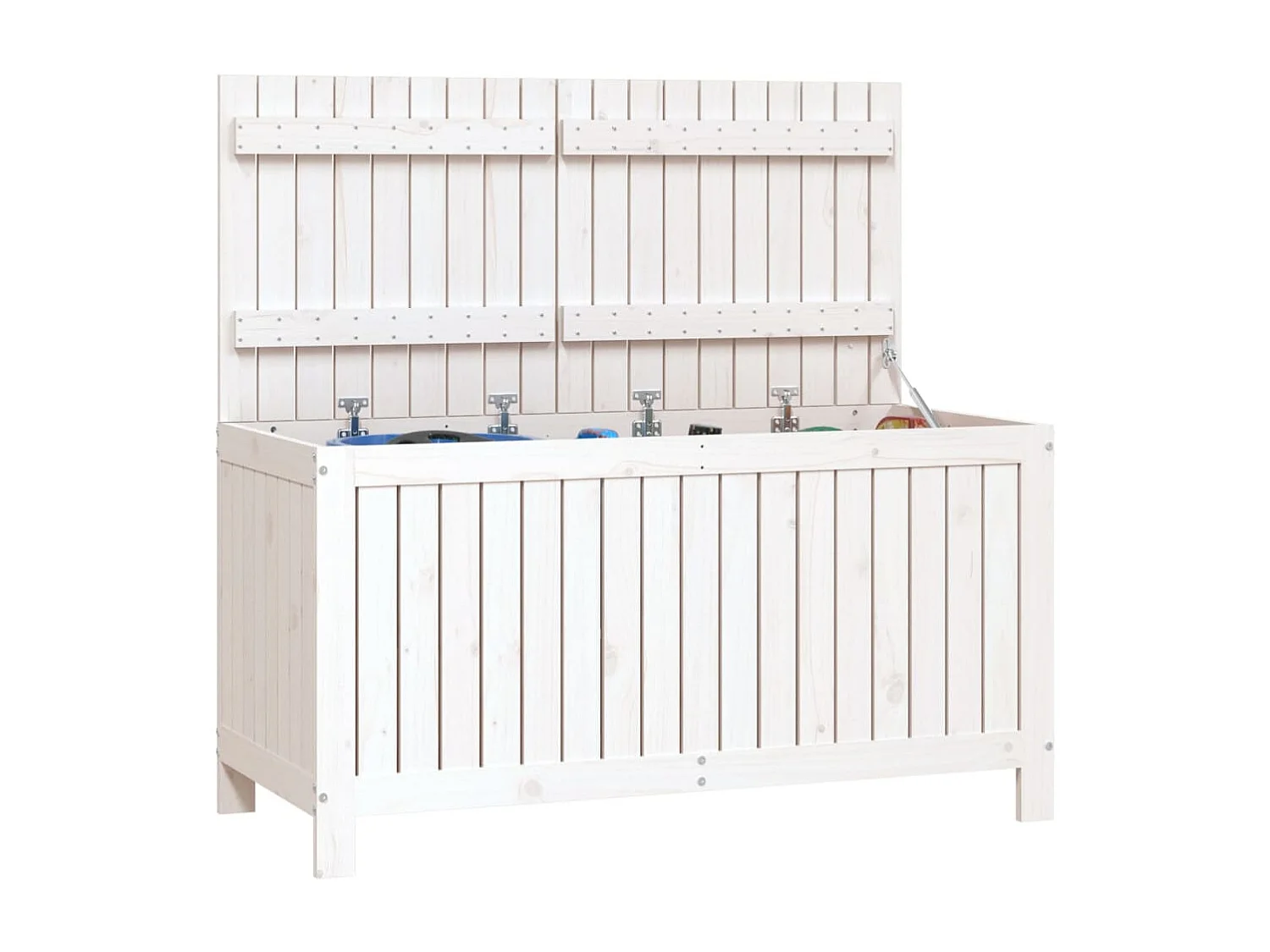 Hara  Boîte de rangement de jardin Blanc 121x55x64 cm Bois de pin