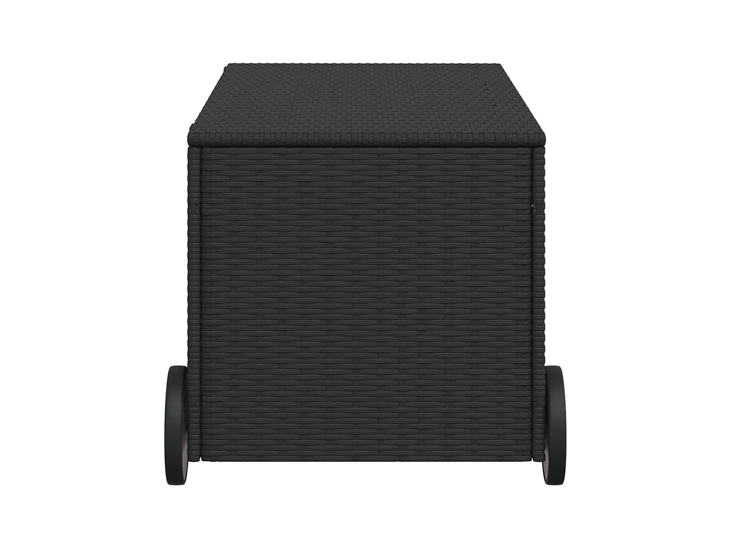 Dorian  Boîte de rangement de jardin et roues noir 190L résine tressée