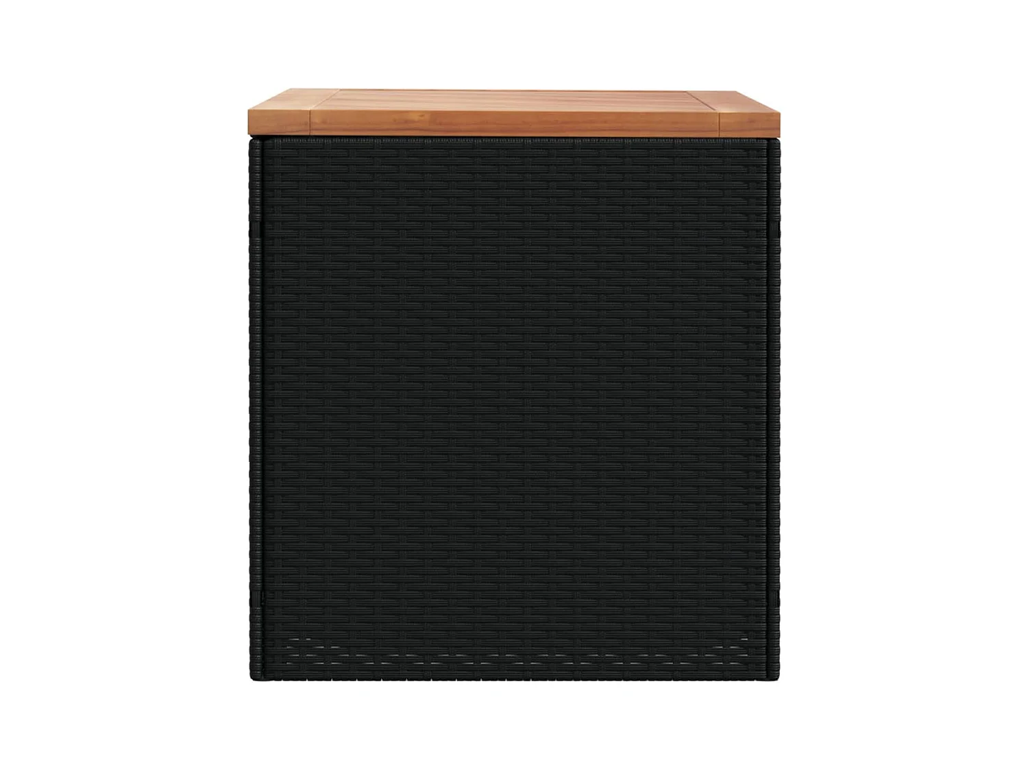 Marly  Boîte de rangement de jardin noir résine tressée bois d'acacia