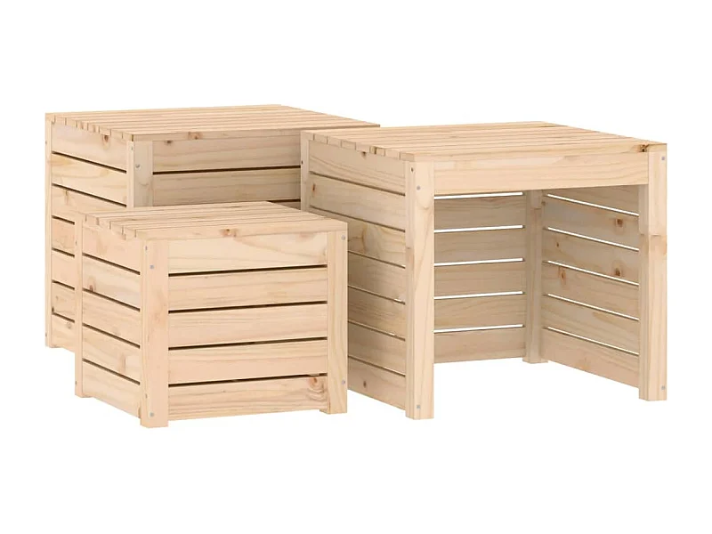 Violeta  Ensemble de boîtes de jardin 3 pcs bois de pin massif