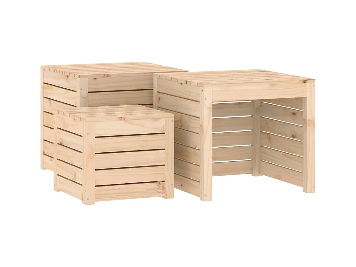 Violeta  Ensemble de boîtes de jardin 3 pcs bois de pin massif
