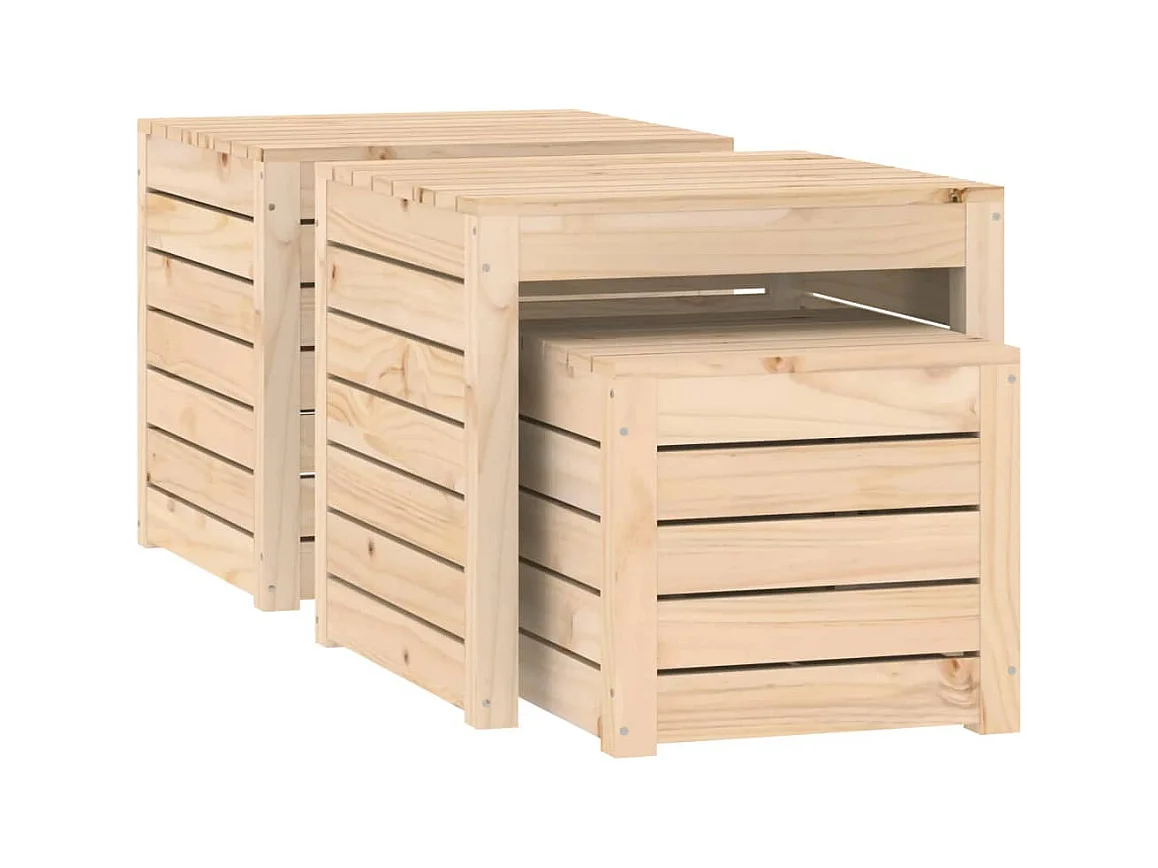 Violeta  Ensemble de boîtes de jardin 3 pcs bois de pin massif