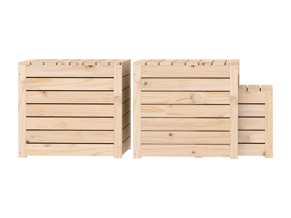 Violeta  Ensemble de boîtes de jardin 3 pcs bois de pin massif