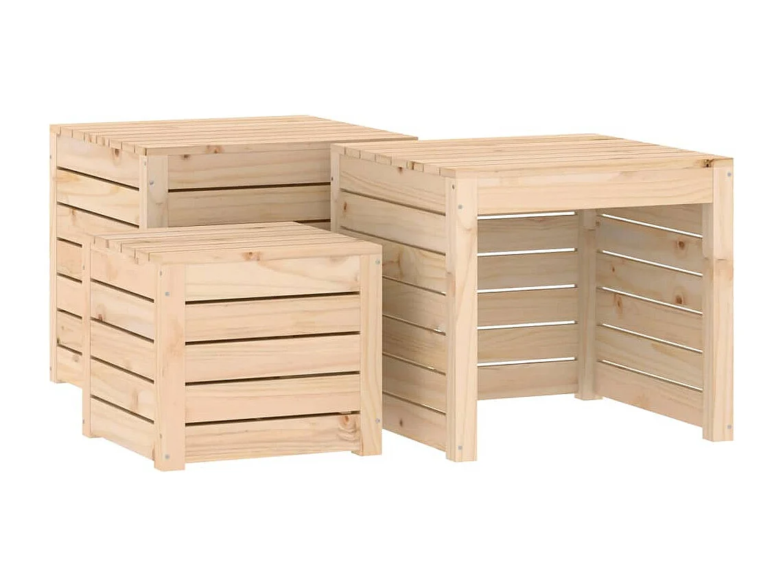 Violeta  Ensemble de boîtes de jardin 3 pcs bois de pin massif