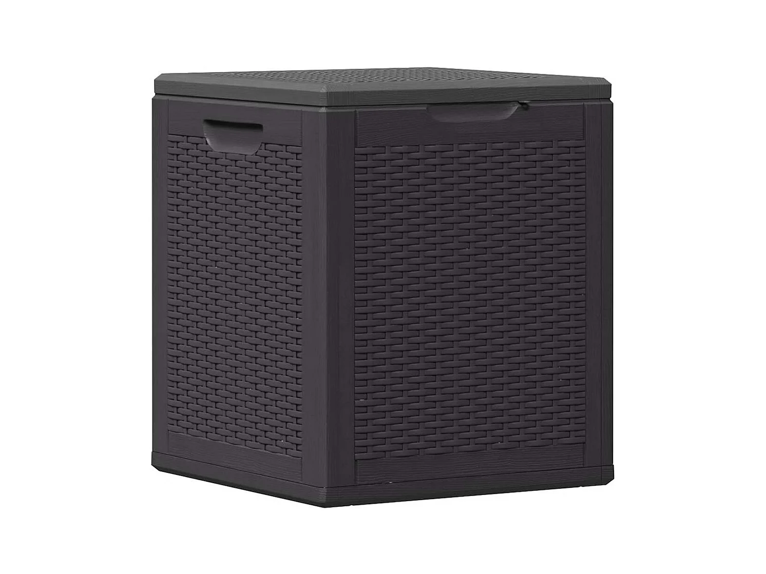 Drumkeeran  Boîte de rangement de jardin 90 L Noir PP Rotin