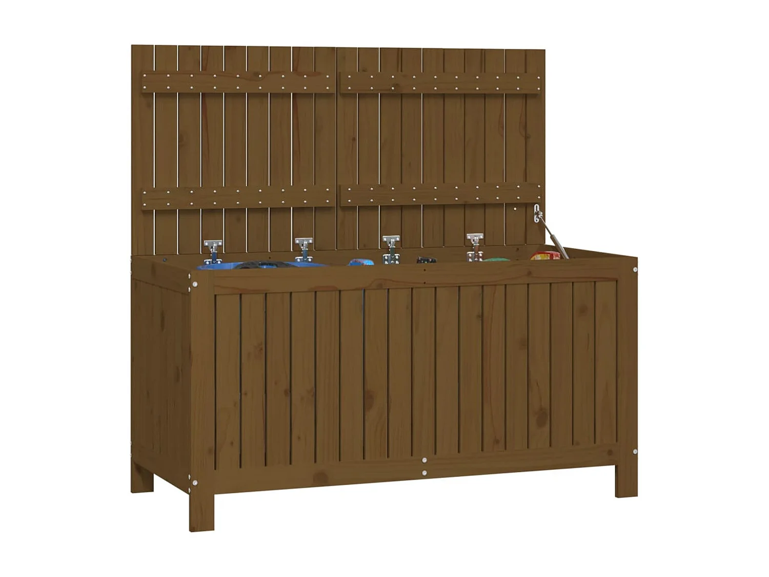 Hara  Boîte de rangement de jardin Marron miel 121x55x64 cm Bois pin