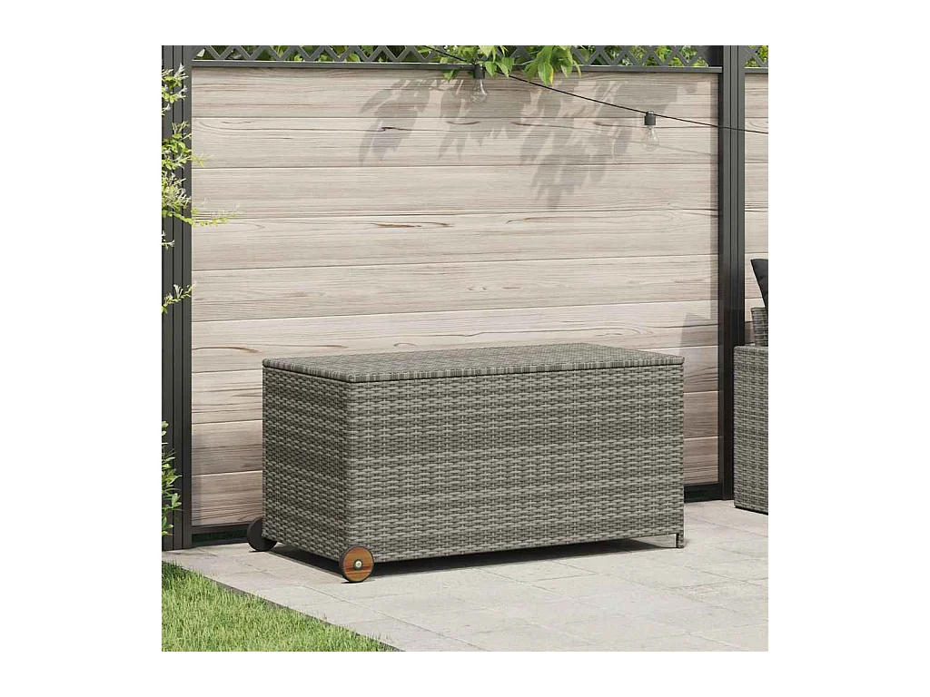 Hallfast  Tuinbox 120x65x61 cm poly rattan lichtgrijs