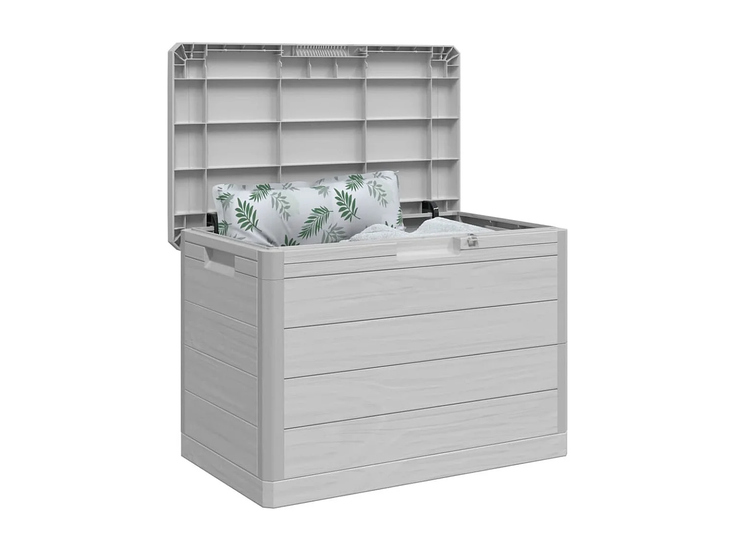 Dorian  Boîte à coussins d'extérieur gris 77,5x44,5x53 cm polypropylène