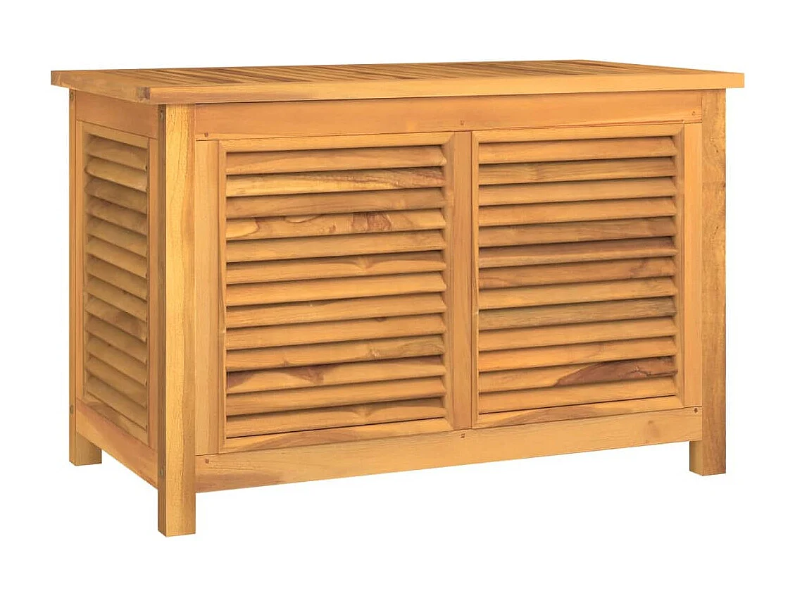 Neel  Caja de almacenaje de jardín con bolsa teca maciza 90x50x58 cm