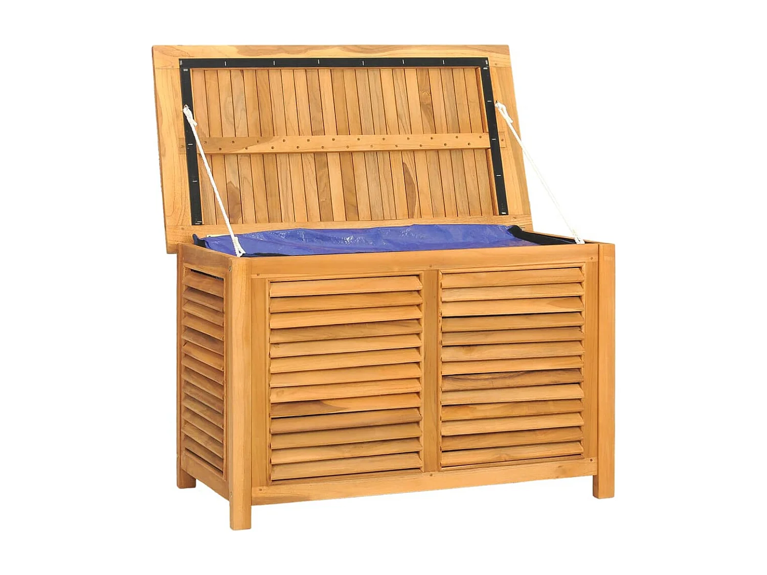 Neel  Caja de almacenaje de jardín con bolsa teca maciza 90x50x58 cm