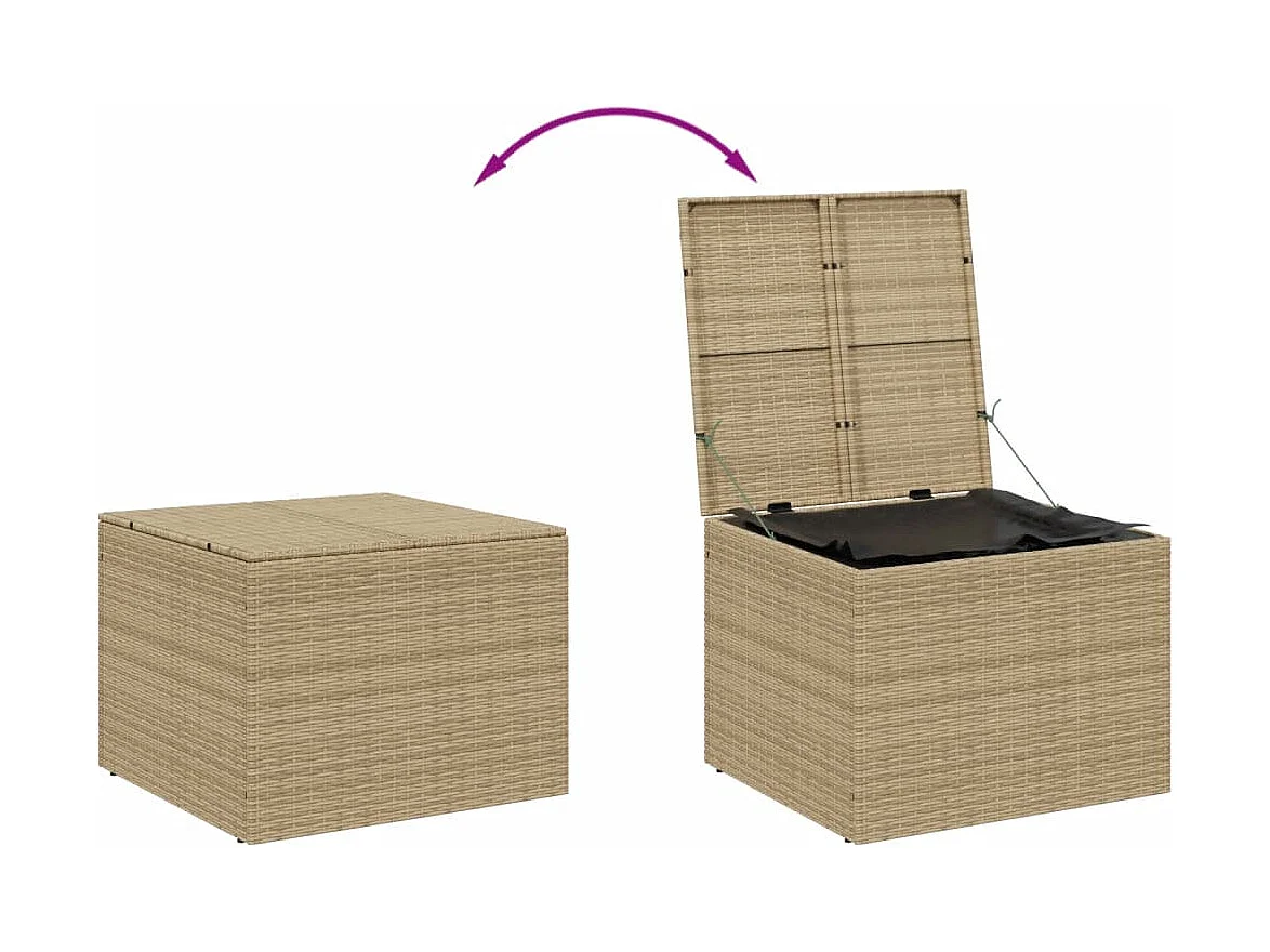 Dorian  Boîte de rangement de jardin mélange beige 291L résine tressée