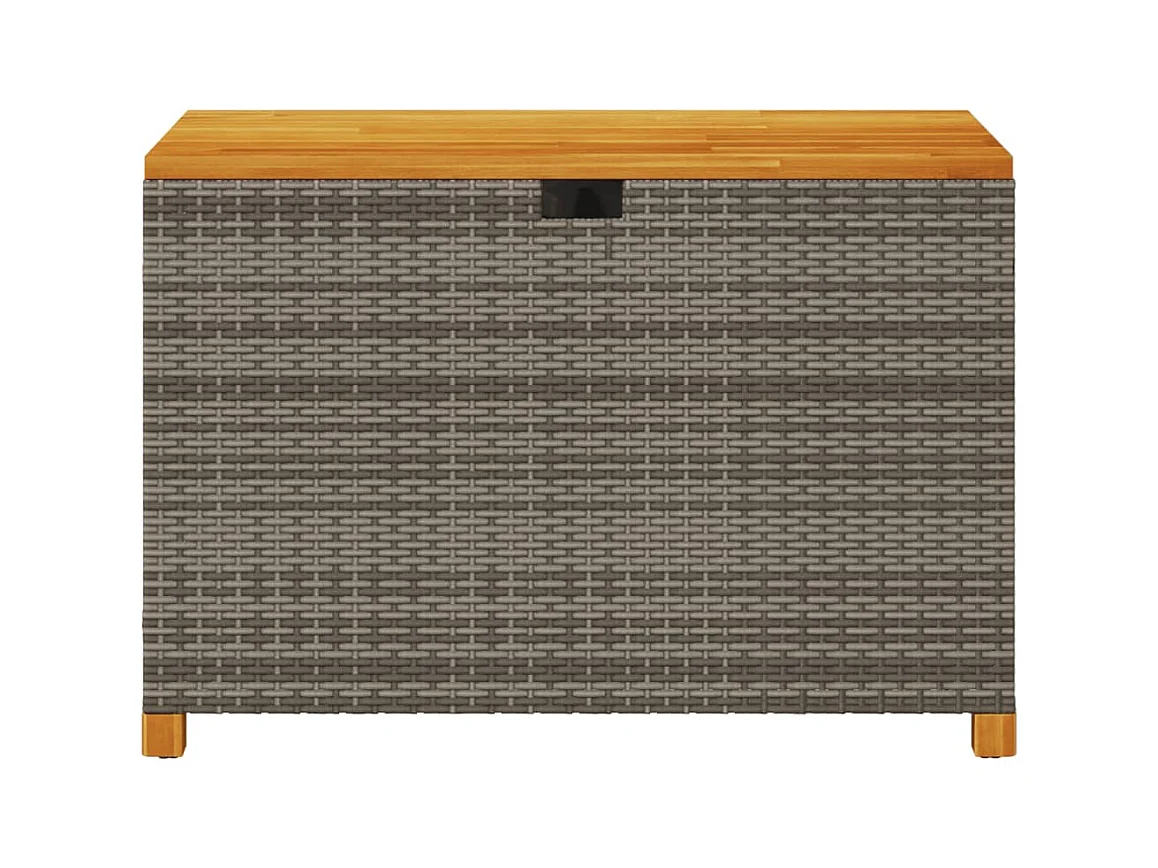 Lysja  Boîte de rangement de jardin gris résine tressée bois d'acacia