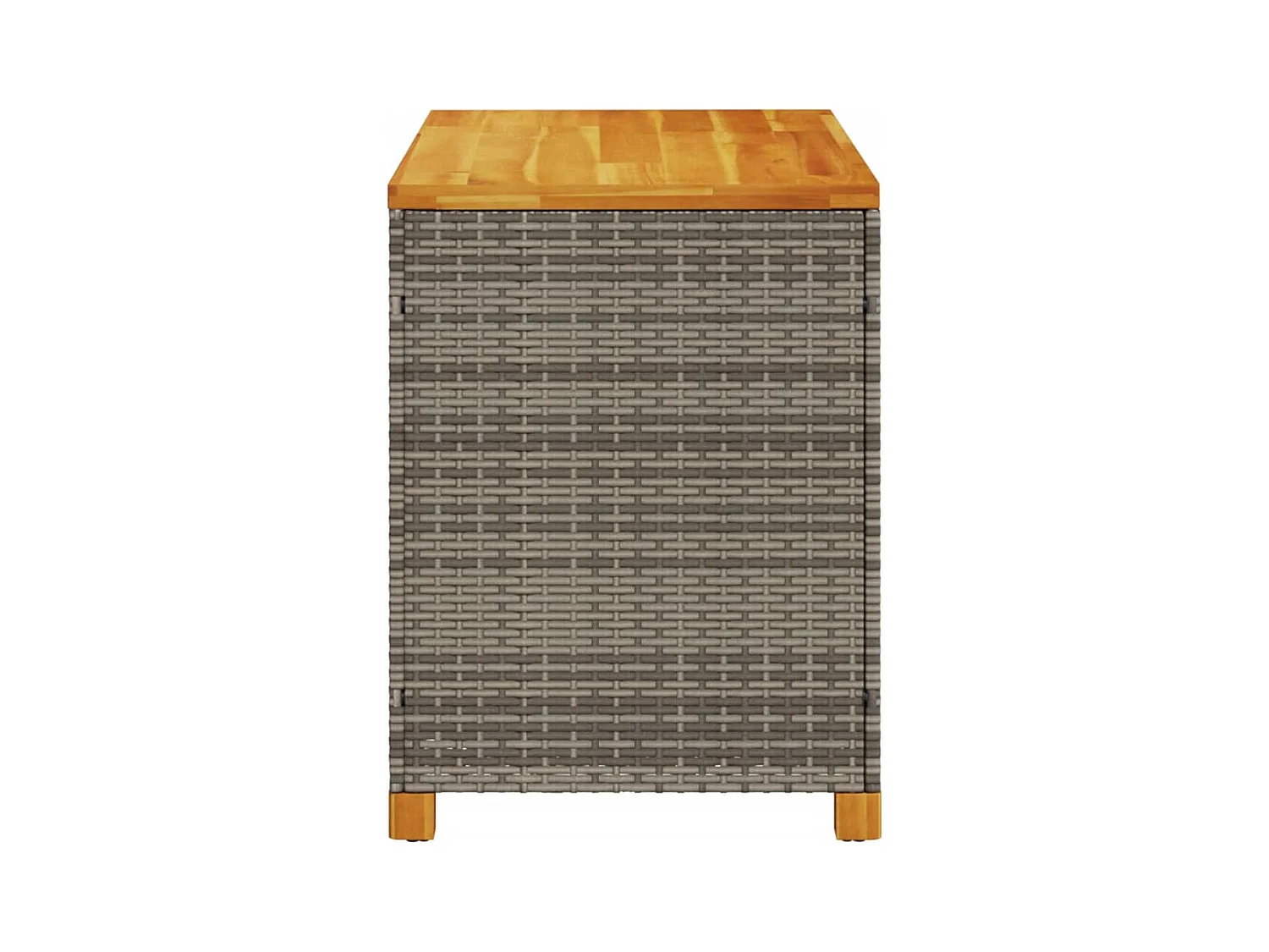 Lysja  Boîte de rangement de jardin gris résine tressée bois d'acacia