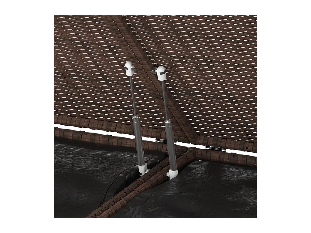 Evans  Boîte à coussins jardin Résine tressée 291x100,5x104 cm Marron