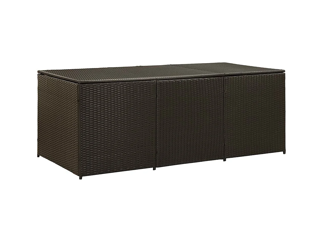 Dorian  Boîte de rangement de jardin résine tressée 180x90x70 cm marron