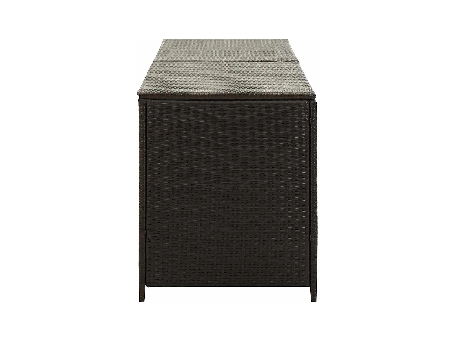Dorian  Boîte de rangement de jardin résine tressée 200x50x60 cm marron