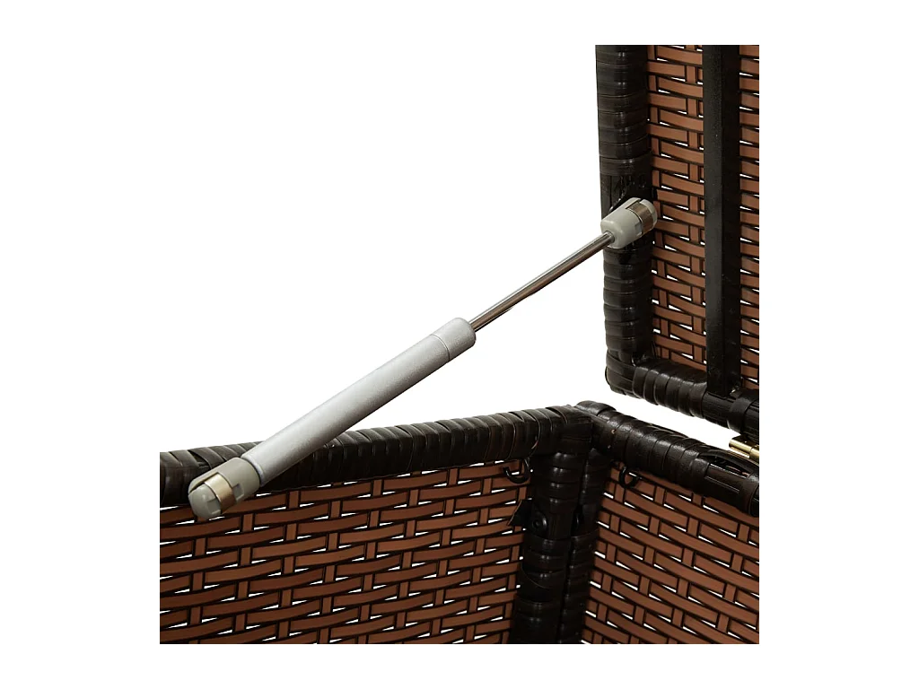 Dorian  Boîte de rangement de jardin résine tressée 200x50x60 cm marron