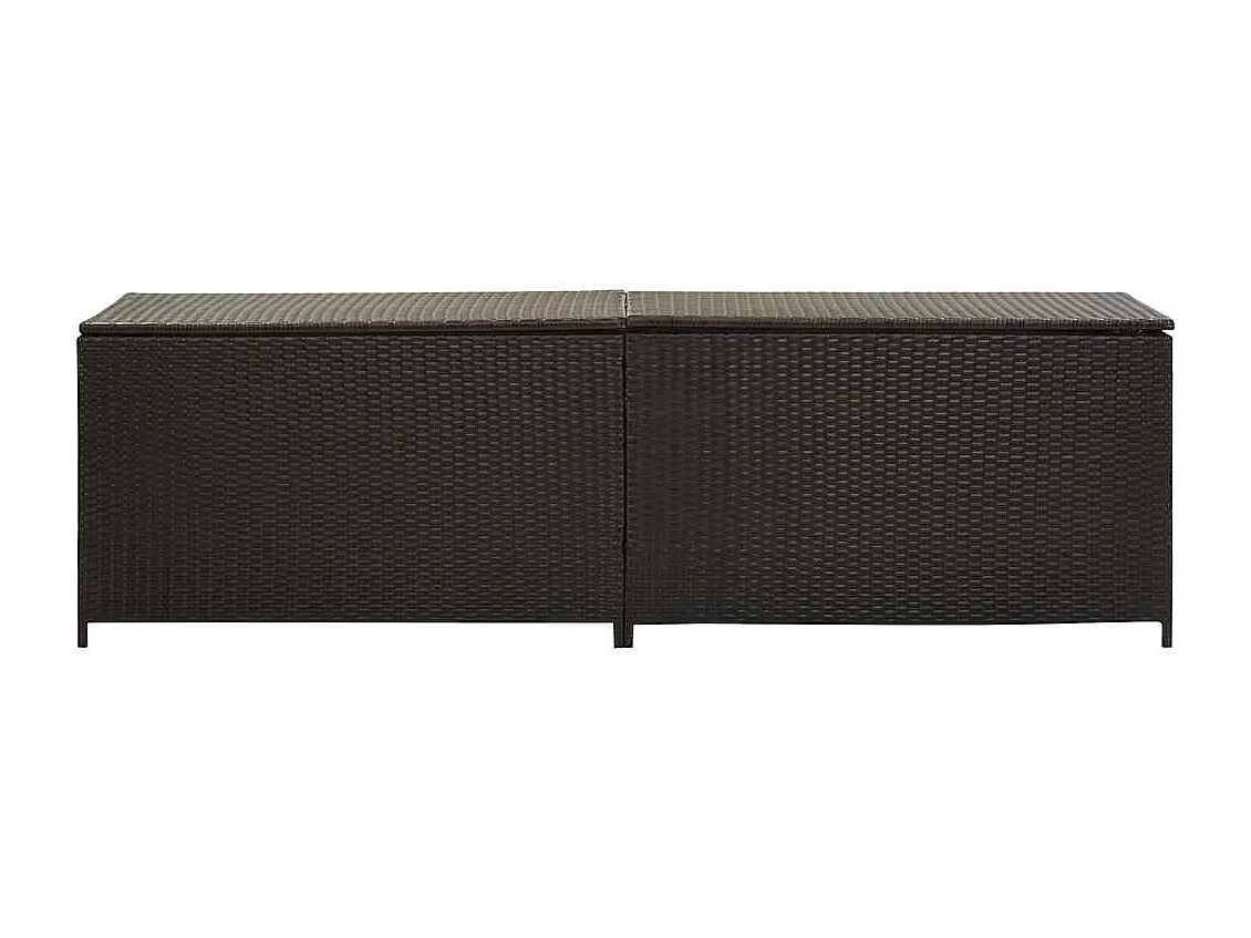 Dorian  Boîte de rangement de jardin résine tressée 200x50x60 cm marron