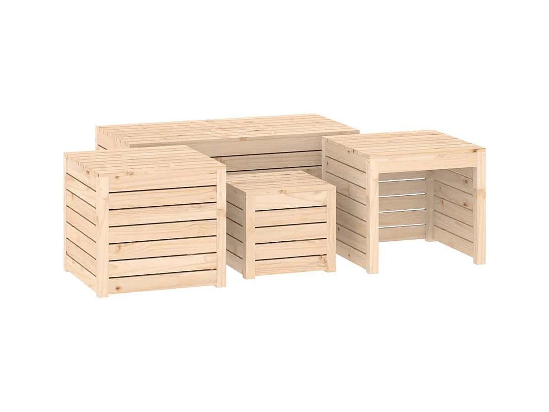 Elaine  Ensemble de boîtes de jardin 4 pcs bois de pin massif
