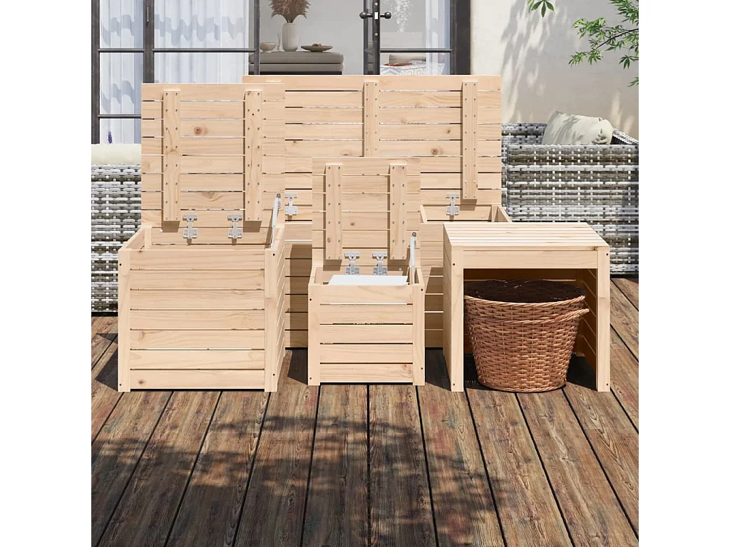 Elaine  Ensemble de boîtes de jardin 4 pcs bois de pin massif