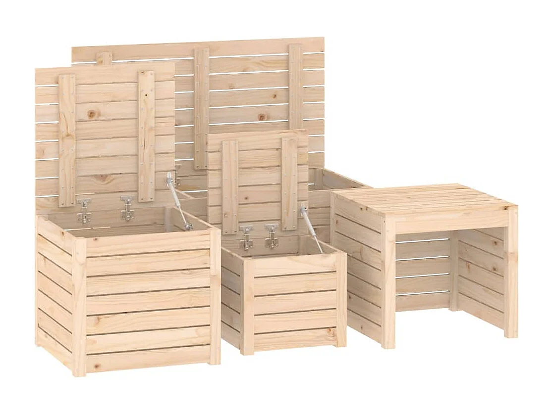 Elaine  Ensemble de boîtes de jardin 4 pcs bois de pin massif