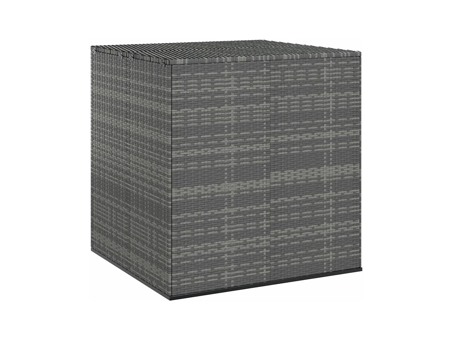 Evans  Baúl de cojines para jardín de ratán PE gris 100x97,5x104 cm