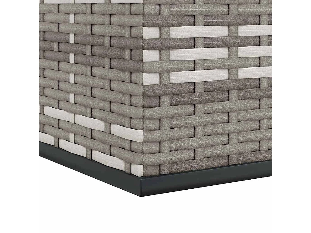 Evans  Boîte à coussins de jardin Résine tressée 100x97,5x104 cm Gris