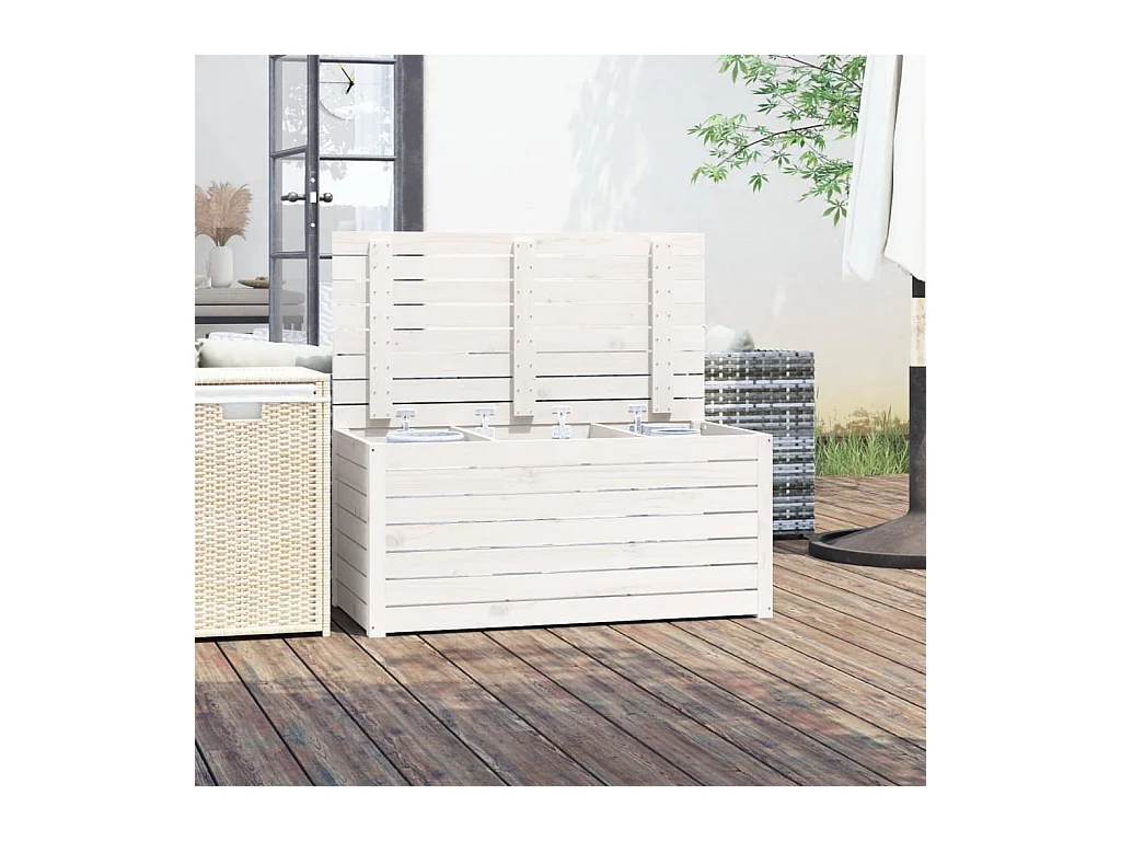 Violeta  Boîte de jardin blanc 101x50,5x46,5 cm bois massif de pin