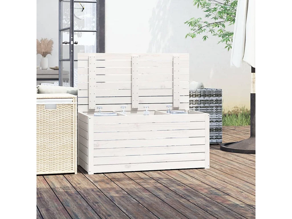 Violeta  Tuinbox 101x50,5x46,5 cm massief grenenhout wit