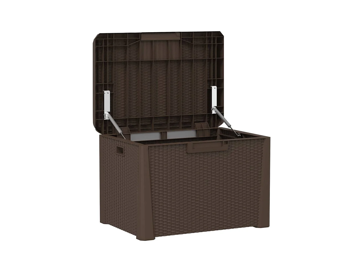 Ladue  Boîte de rangement jardin coussin de siège marron 125 L PP