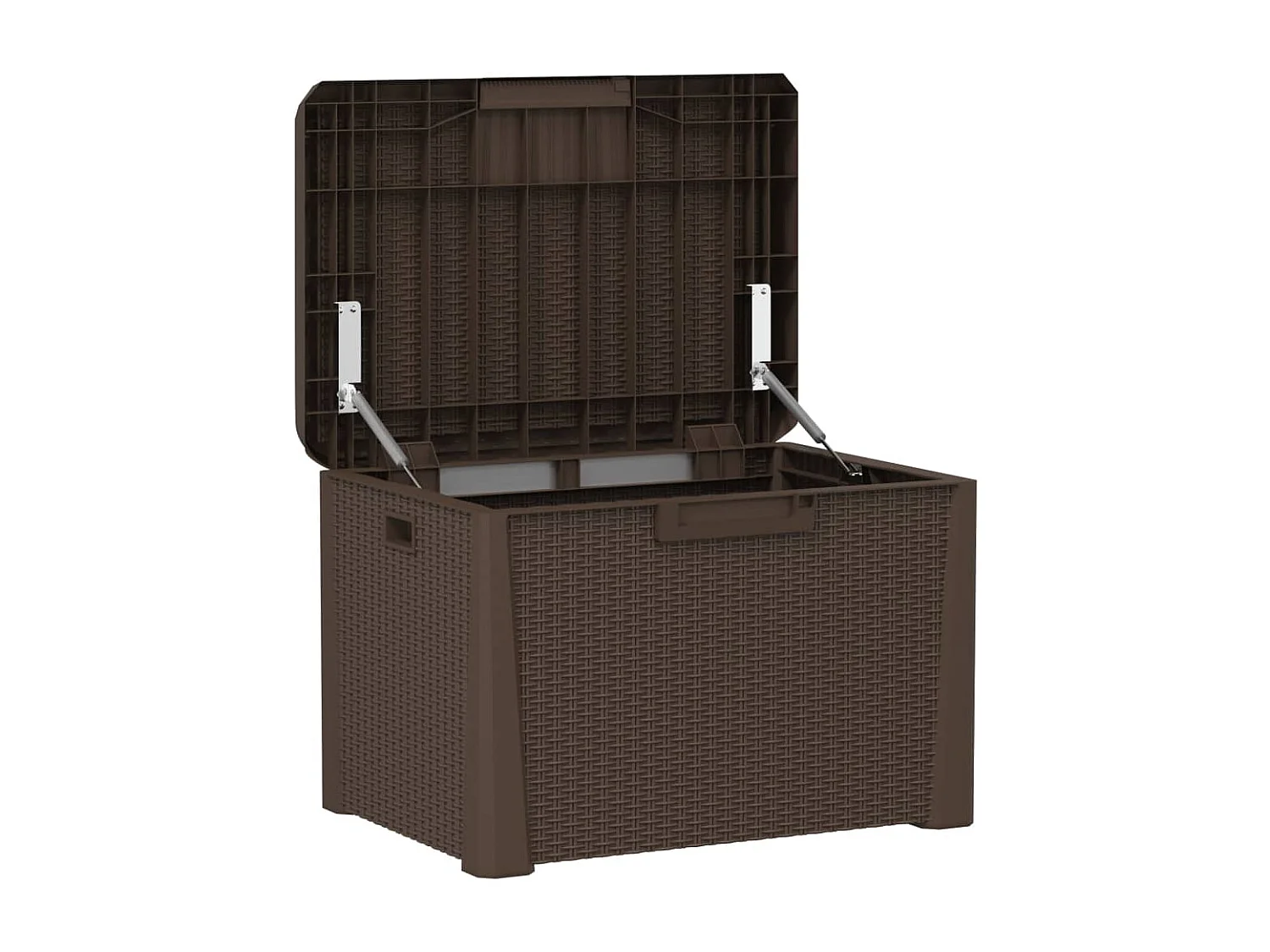 Ladue  Boîte de rangement jardin coussin de siège marron 125 L PP