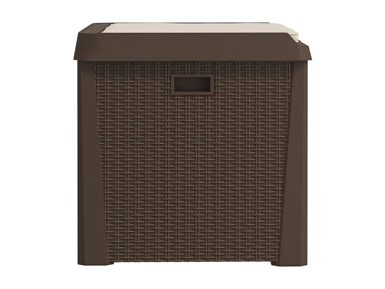 Ladue  Boîte de rangement jardin coussin de siège marron 125 L PP