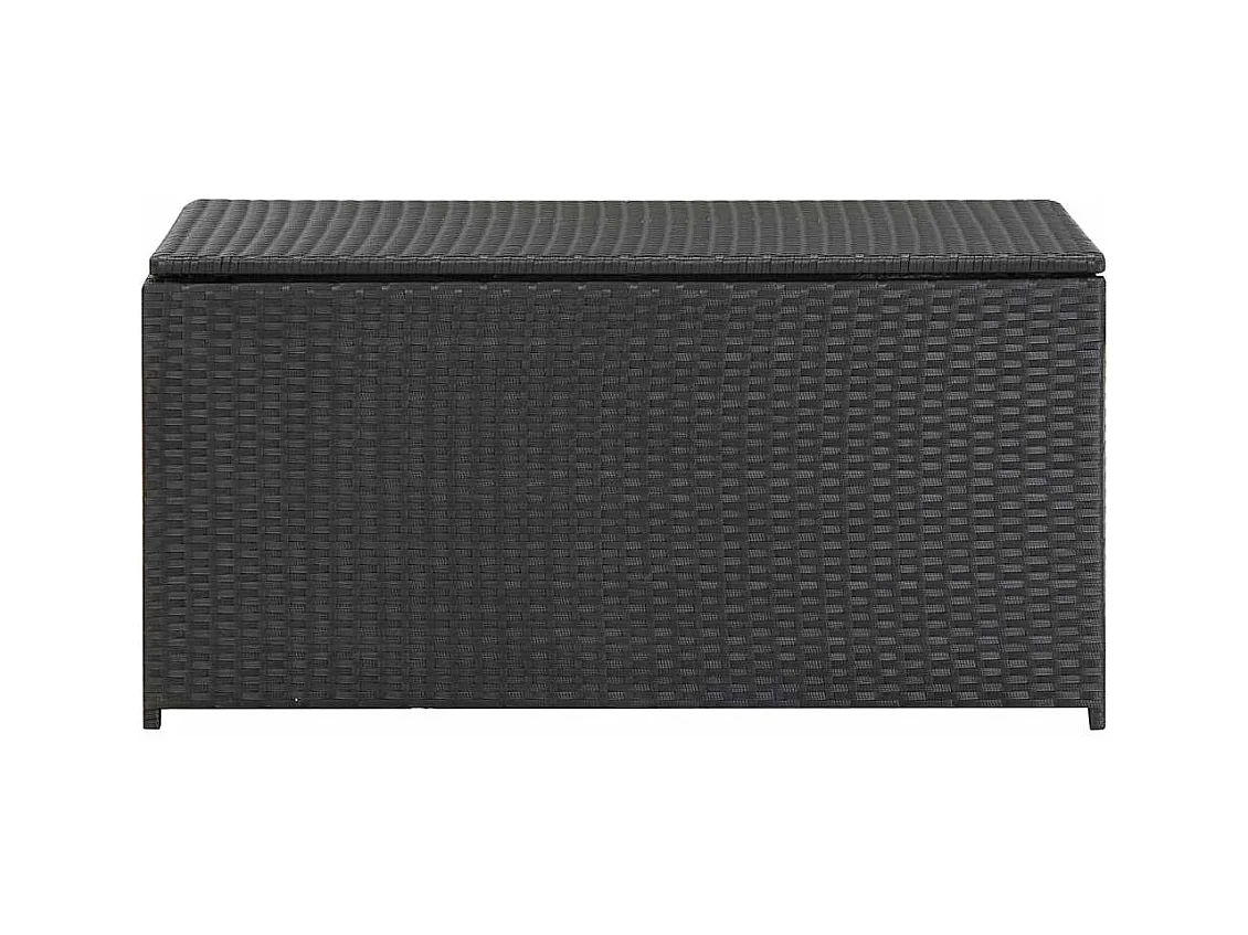Dorian  Caja de almacenaje de jardín ratán sintético negro 100x50x50 cm