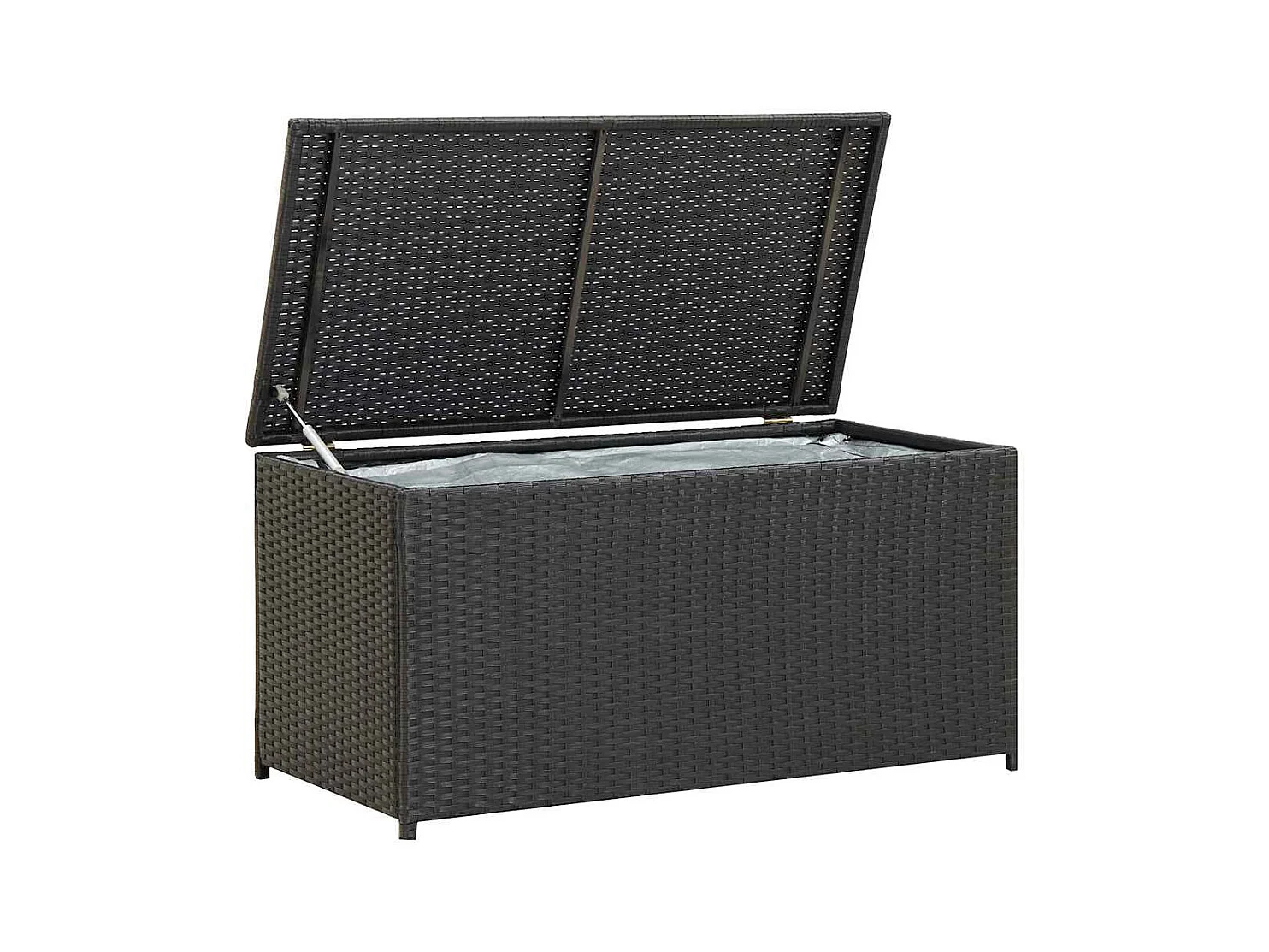 Dorian  Caja de almacenaje de jardín ratán sintético negro 100x50x50 cm