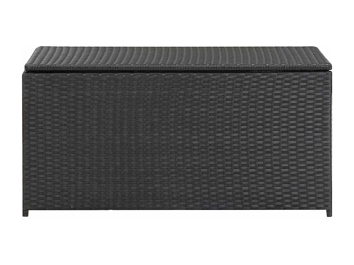 Dorian  Boîte de rangement de jardin résine tressée 100x50x50 cm noir