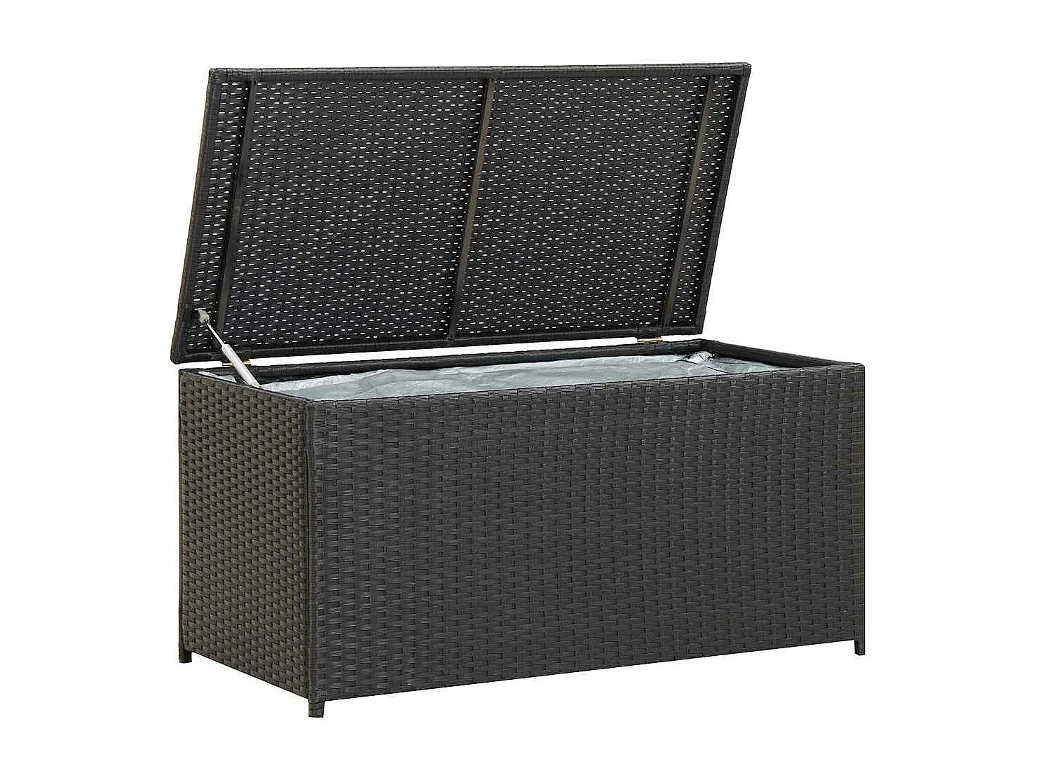 Dorian  Boîte de rangement de jardin résine tressée 100x50x50 cm noir