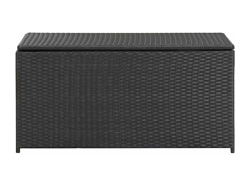Dorian  Caja de almacenaje de jardín ratán sintético negro 100x50x50 cm