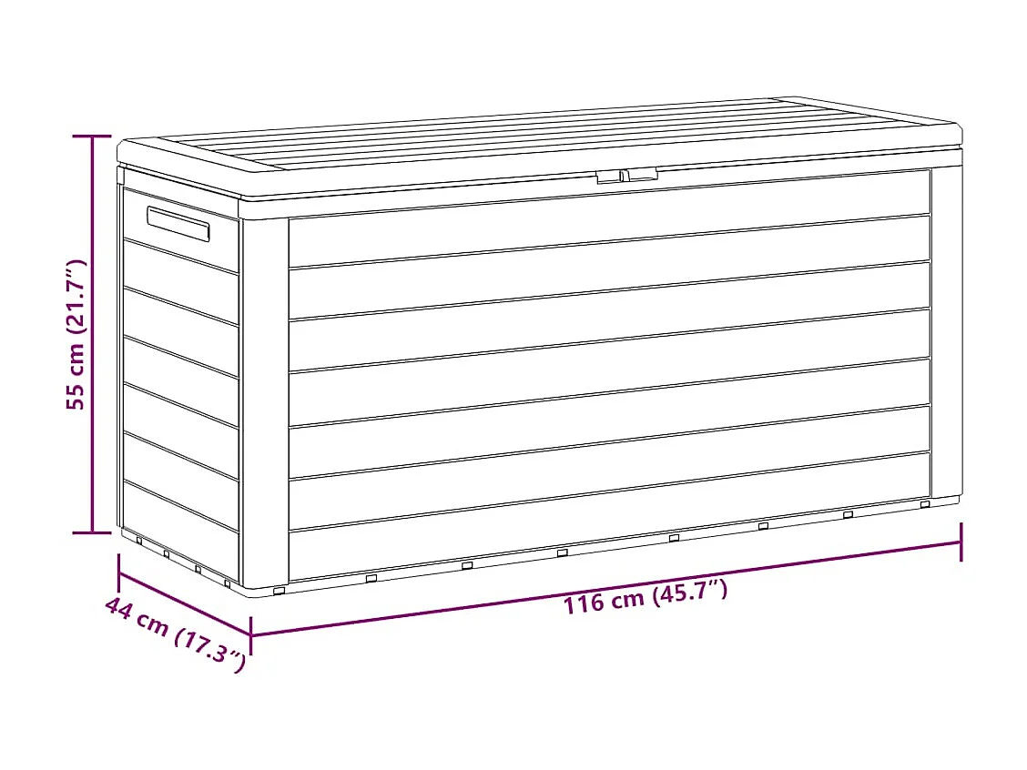 Cagnes-sur-Mer  Boîte de rangement de jardin Anthracite 116x44x55 cm