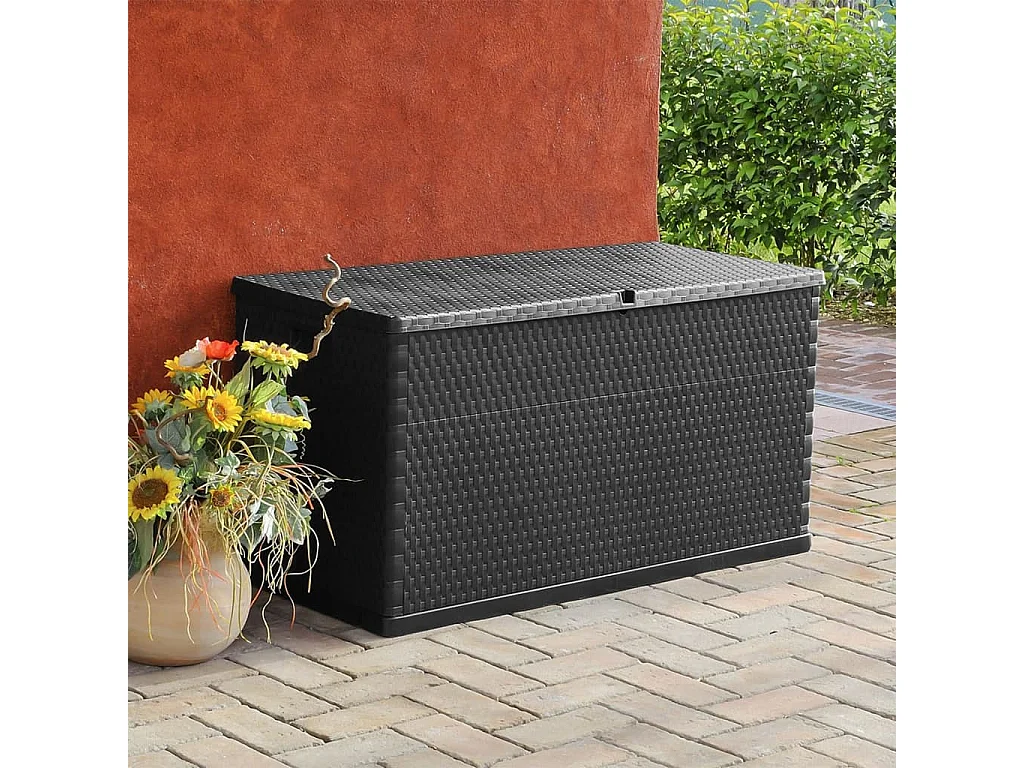 Sophie-Aimée  Boîte de stockage de jardin Anthracite 120x56x63 cm PP Rotin