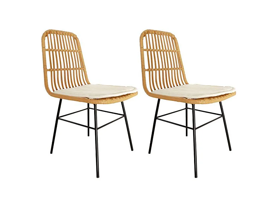 Lot de 2 Chaises Design "Surabaya" 86cm Beige