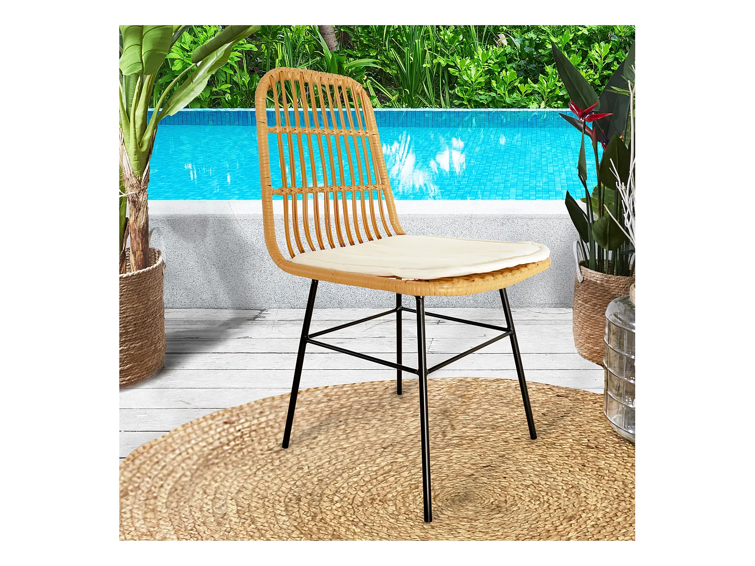 Lot de 2 Chaises Design "Surabaya" 86cm Beige