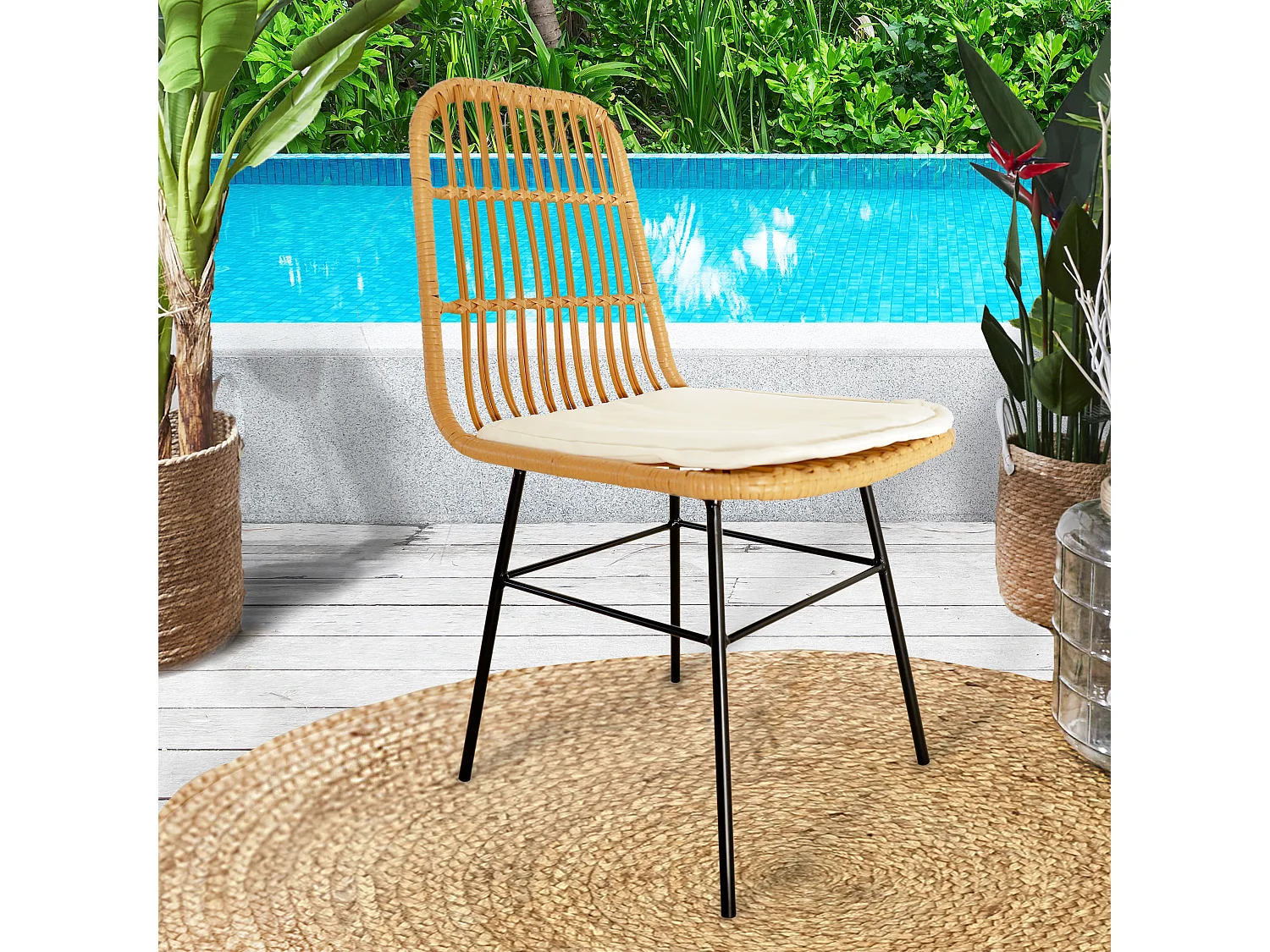 Lot de 2 Chaises Design "Surabaya" 86cm Beige