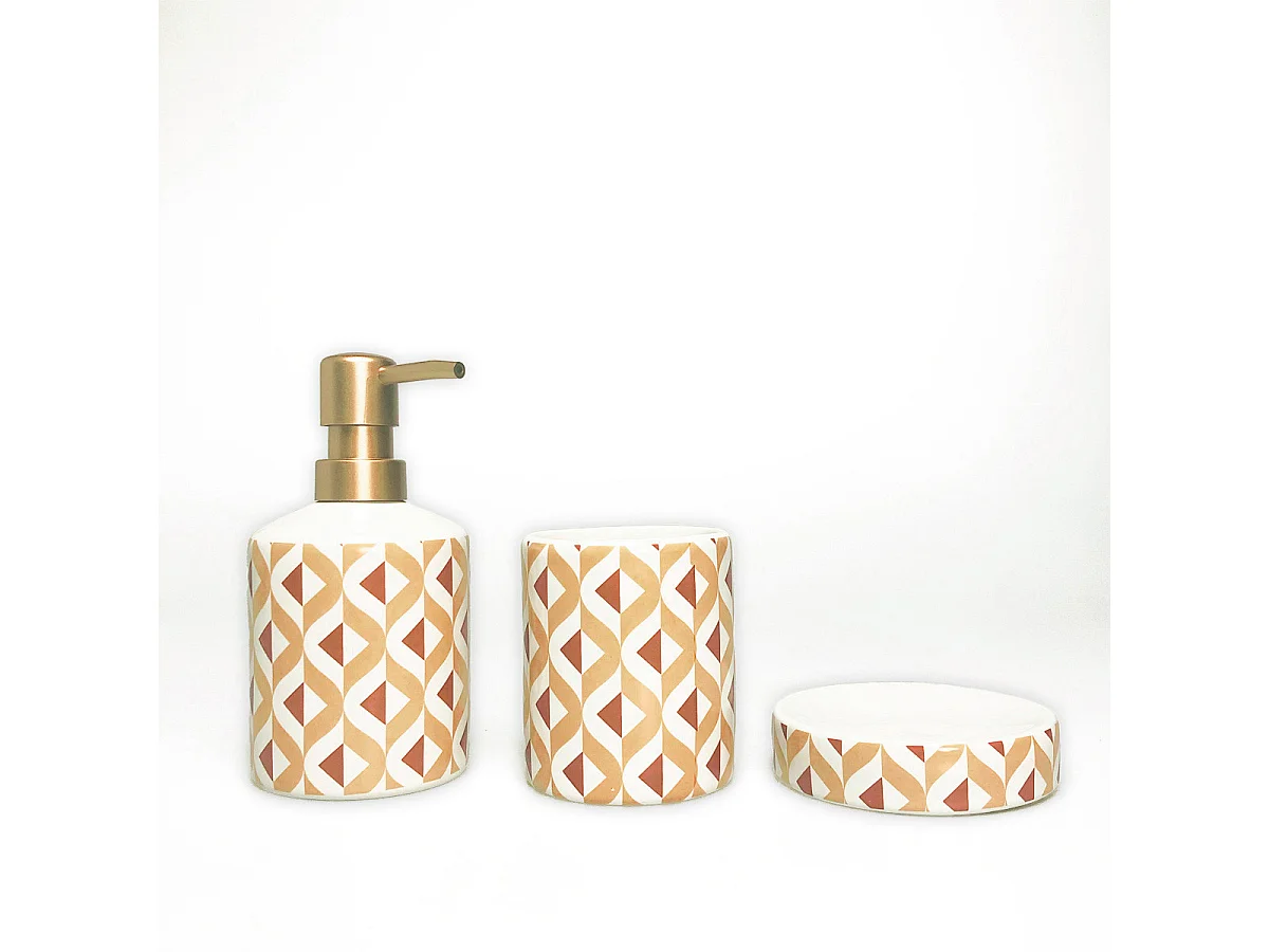 Set salle de bain 3 pièces céramique marron